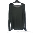 Jersey casual de cuello alto negro para mujer